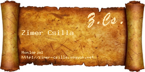 Zimer Csilla névjegykártya
